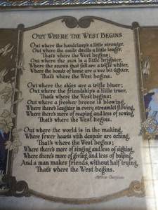 lot 204 image: Out Where The West Begins Framed Motto Art By Arthur Chapman