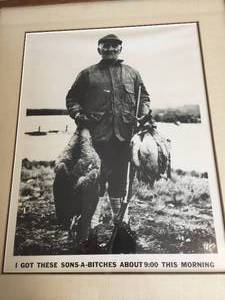 lot 207 image: Hilarious Hunting Framed Art