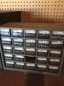 lot 280 image: Three Hardware Organizers With Hardware