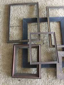 lot 293 image: Lot of Vintage Wooden Frames Missing The Glass