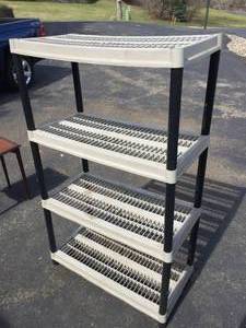 lot 302 image: 4 Shelf Plastic Storage Rack