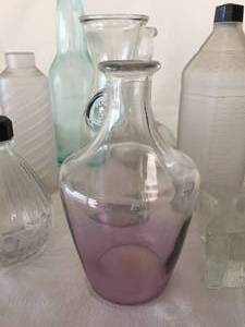 lot 306 image: Clear Glass Bottles, Decanters and Vases