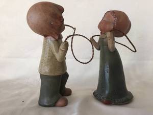 lot 308 image: Boy and Girl Jump Roping Figures