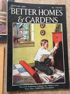 lot 315 image: 7 Better Homes And Gardens Magazines From the 20s, 30s, and 40s.