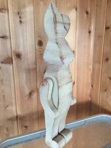 lot 340 image: Fun Wooden Rabbit Statue