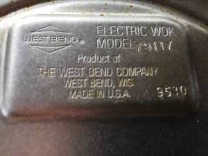 lot 342 image: West Bend Six Quart Electric Wok