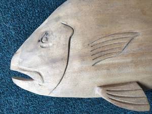 lot 359 image: Hand Carved Wall Mount Fish
