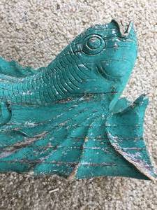 lot 387 image: Large Wooden Fish Carving