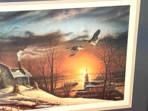 lot 212 image: The Sharing Season Framed Art By Terry Redlin