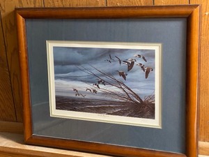 lot 214 image: Terry Redlin Over The Blowdown Framed Art