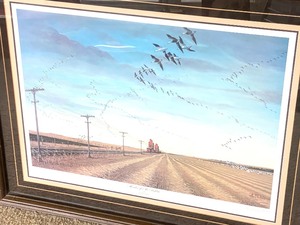 lot 230 image: Les Kouba Headin For The Stubble Framed Art