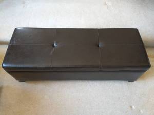 Faux Leather Storage Bench