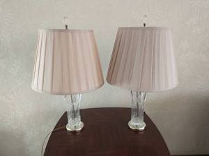 Pair of Glass Base Table Lamps