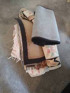 White Storage Bin with Rugs
