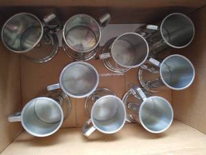 Nine Pewter Mugs