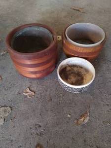 Three Vintage Flower Pots