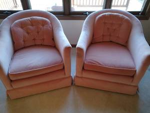 Pair of Vintage Pink Armchairs