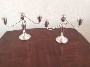 Pair of Sterling Silver Candle Holders