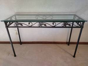 Glass Top Console Table