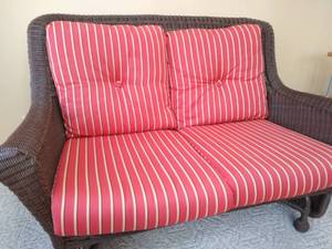 Gliding Wicker Loveseat