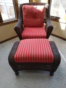 Whicker Chair with Ottoman