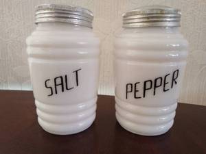 Vintage Milk Glass Salt and Pepper Shakers