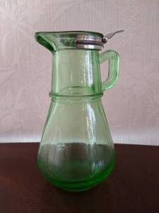 Hazel Atlas Uranium Glass Syrup Pitcher