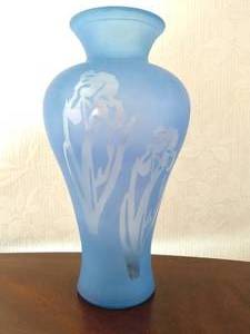 Blue Iris Flashed Vase