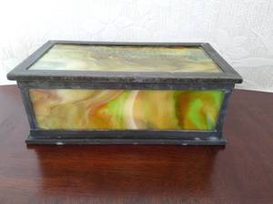 Slag Glass Trinket Box