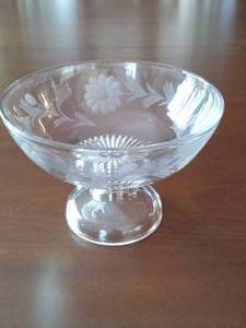 Vintage Amethyst Glass Pedestal Bowl