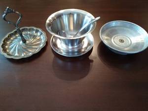 Collection of Metal Entertaining Dishes