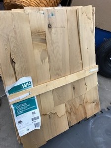 lot 40 image: Brand new bundle of cedar shakes