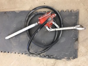 lot 44 image: Vintage oil barrel pump