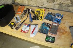 Tool Caddy  with Hand Tools - Nutdrivers, Pliers, Drill Bits, Tape Measure, Screwdrivers, Misc. Hand Tools (new)