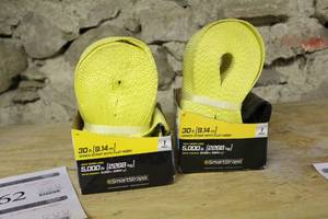 Lot of (2) Smart Straps Heavy Duty Winch Strap with Flat Hook 5000lbs 30L (new)
