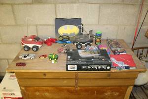 Toys - Remote Control Cars with Controllers, Small Helicopter, Playing Cards, Matchbox Cars, Prehistoric Sea Monsters Aquarium Kit (in box), Misc. Toys
