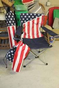 Lot of (2) American Flag Folding Chairs