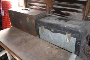 Lot of (2) Tool Boxes - Metal (x1), Plastic (x1)