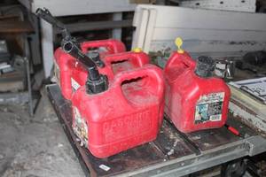 Lot of (4) Plastic Gas Cans