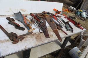 Hand Tools - Ridgid Pipe Bender, Pipe Wrenches, Hand Saws, Pry Bars, Large Snips, Misc. Hand Tools