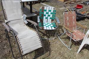 Lot of (3) Folding Chairs, Folding Lounger