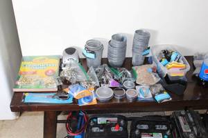 Office Supplies - Storage Cups, Construction Paper, Scissors (in package), White Out, Rubber Bands, Misc, Supplies