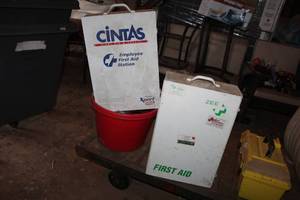 Lot of (2) Metal First-Aid Cabinets with First Aid - Cintas, Zee
