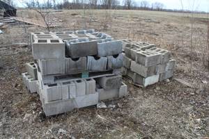 Lot of (Approximately 30) Cinder Blocks (on 2 pallets)