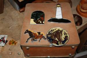 Lot of (4) Window Hanging Dcor - Horses, Southwestern, Lighthouse