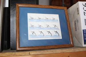 Sailboat-Sailfish by E. Halsey Signed Framed Artwork 11Wx9H