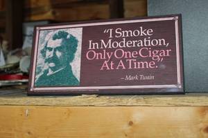 Mark Twain I Smoke in Moderation Only One Cigar At A Time Wall Art 12Wx6H