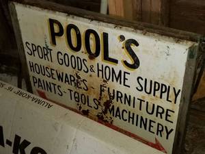 Pools Metal Sign 2-Sided 40Wx3Dx60H