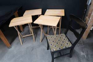 WOODEN LITTLE TABLES AND CHAIR