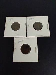 lot 370 image: 3 Indian Head Pennies